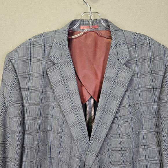 Charles Tyrwhitt Windowpane Unstructured Blazer Mens 46R Linen Sport Coat Plaid - Picture 5 of 16